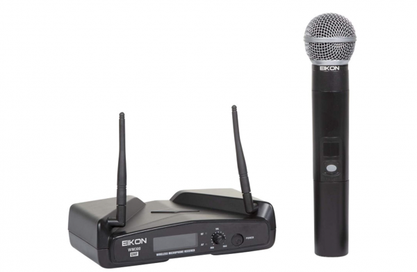 Proel EIKON WM300M - Radiomicrofono UHF Wireless Professionale con ricevitore + trasmettitore palmare con Interruttore On/Off, Nero (EIKON WM300M)