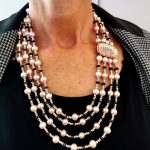collana di perle ed argento rosato