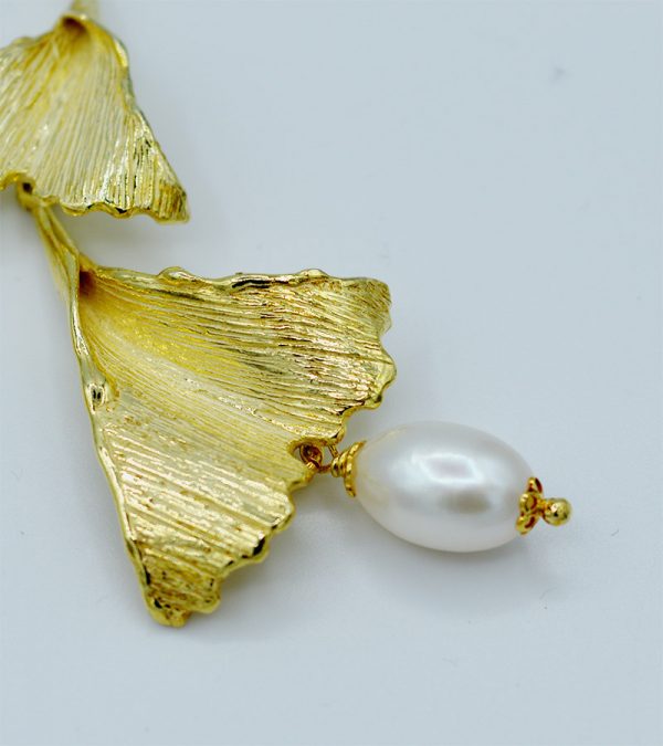 Orecchini in argento dorato con perle d'acqua dolce