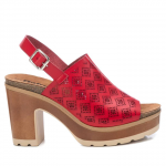 Sandalo donna con tacco colore rosso
