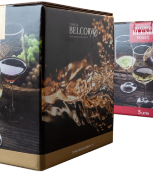 Promozione 2 bag in box da 5Lt. vino bianco e rosso Belcorvo
